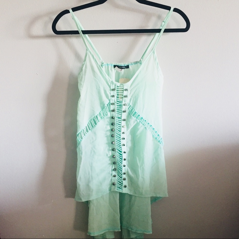 Mint Studded high low tank